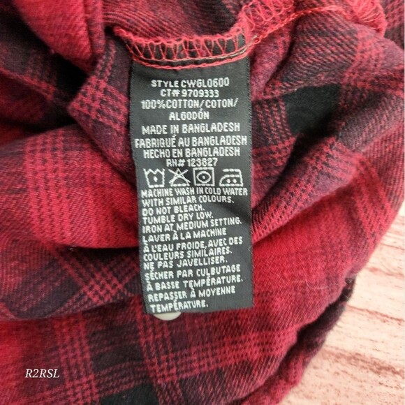 Canada Weathergear red  pearl snaps button down flannel womens s/p - Picture 6 of 10
